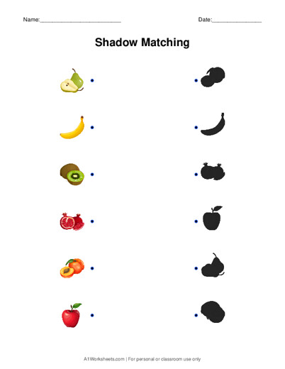shadow matching worksheet maker