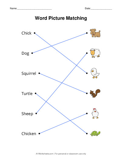 word picture matching worksheet maker
