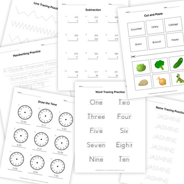 worksheet maker for kids