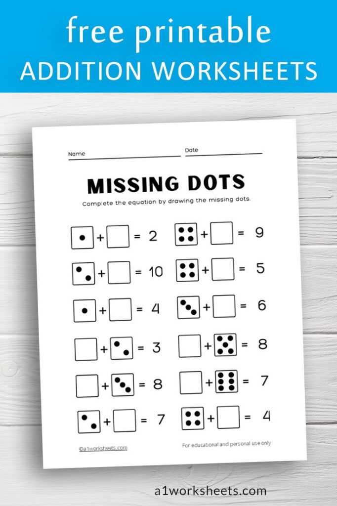 Add the Missing Dots Free Printable Math Worksheets
