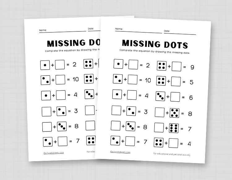 Add the Missing Dots Worksheets