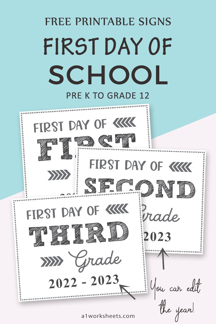 First Day of School Signs Free Printable