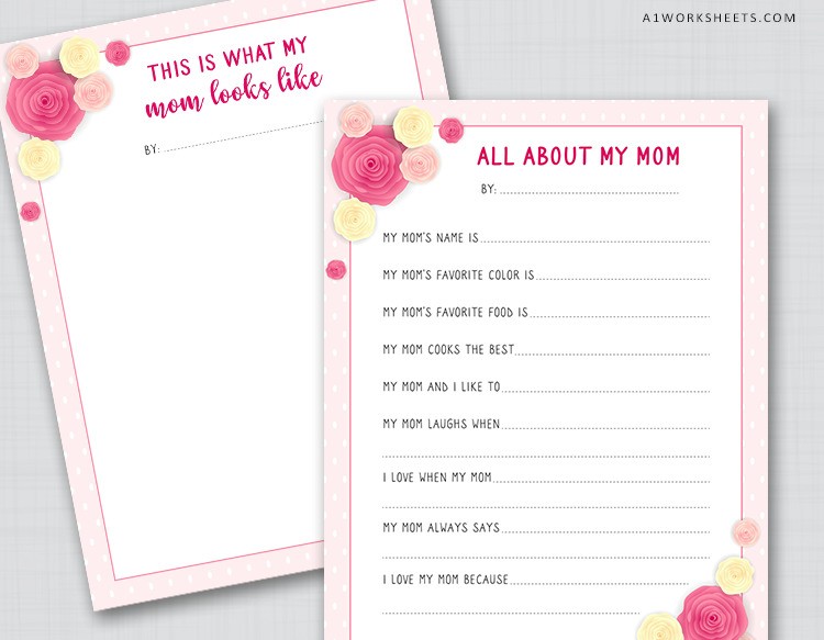 All about my mom printables for Mothers Day