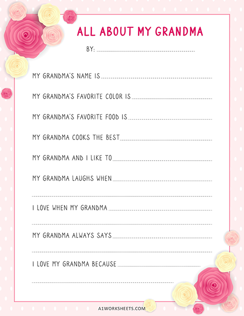 All about my Grandma - Mothers Day Printables